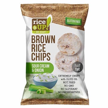 Rice Up Sour Cream & Onion Whole Grain Rice Chips 60g - Available at Alosra Online Supermarket