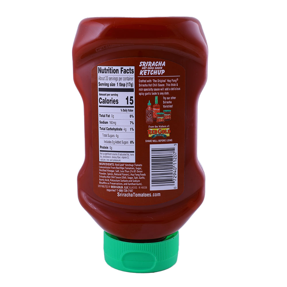 Sriracha Hot Chilli Sauce Ketchup 567g back image
