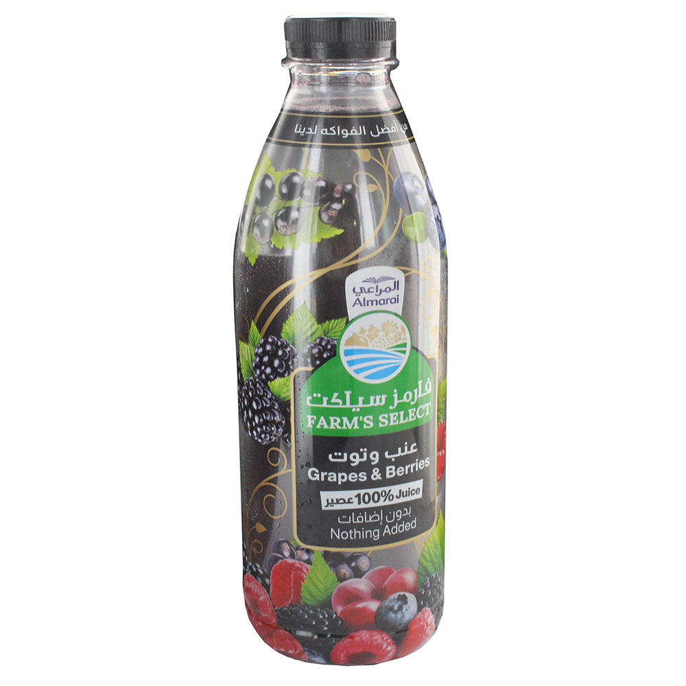 Almarai Farm's Select Grapes & Berries Juice 1L - Available at Alosra Online Supermarket
