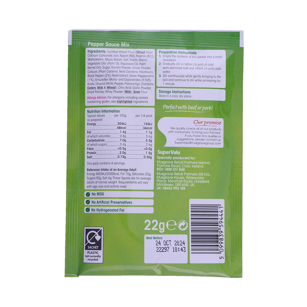 SuperValu Pepper Sauce Mix 22g back image