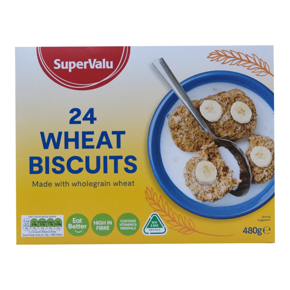 SuperValu 24 Wheat Cereal Biscuits 480g - Available at Alosra Online Supermarket