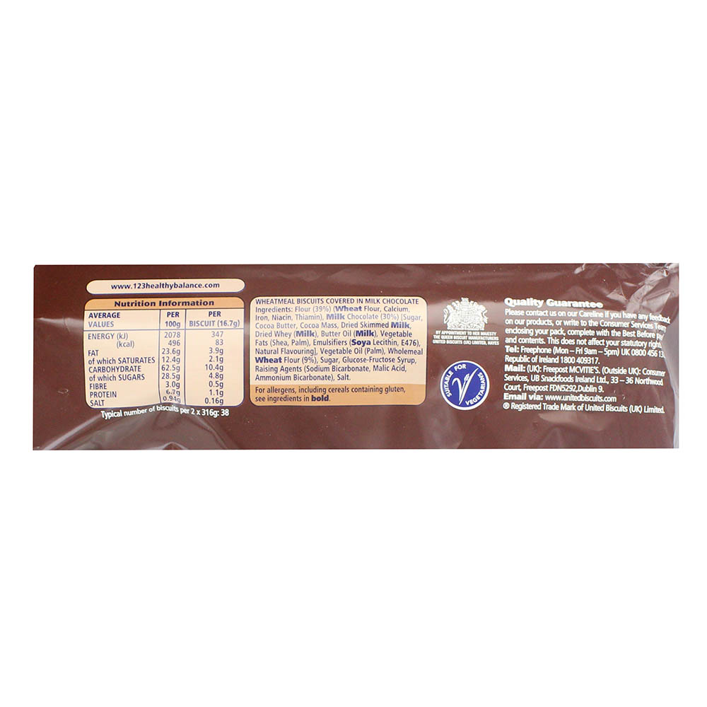 McVitie's Digestives Milk Chocolate Twin Pack 632g back image