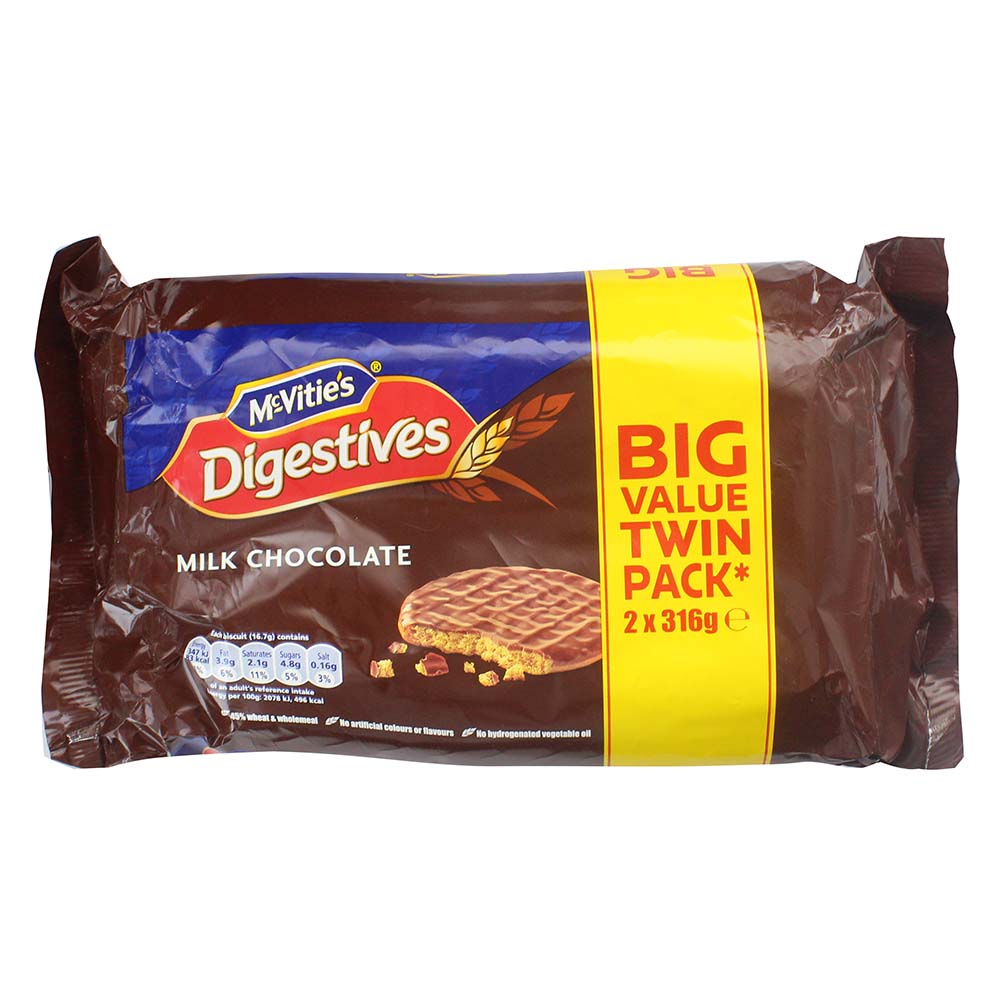 McVitie's Digestives Milk Chocolate Twin Pack 632g - Available at Alosra Online Supermarket