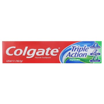 Colgate Triple Action Original Mint Toothpaste 125ml - Available at Alosra Online Supermarket