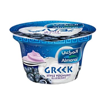 Almarai Blueberry Greek Style Yoghurt 150g - Available at Alosra Online Supermarket