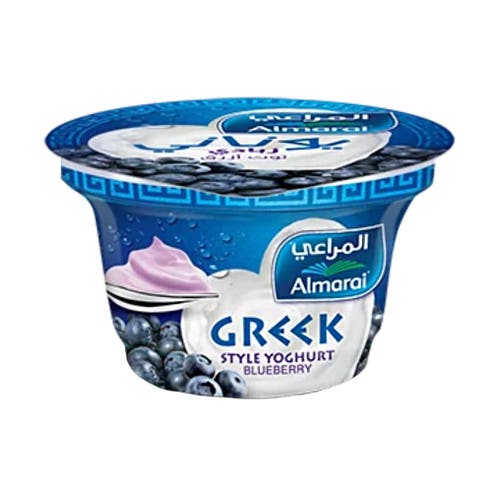 Almarai Blueberry Greek Style Yoghurt 150g - Available at Alosra Online Supermarket