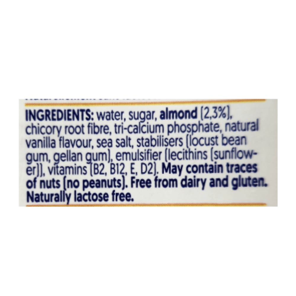 Alpro Vanilla Flavour Almond Drink 1L back image