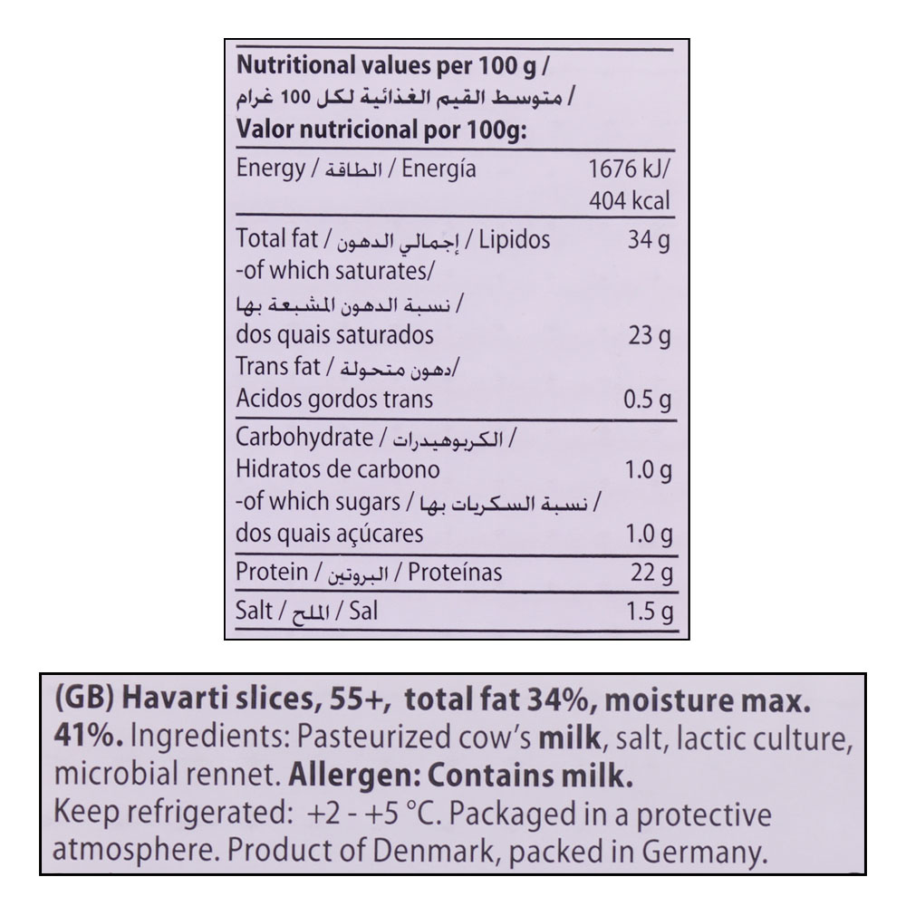 Emborg Havarti Cheese Slice 150g back image
