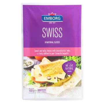 Emborg Swiss Cheese Slice 150g - Available at Alosra Online Supermarket