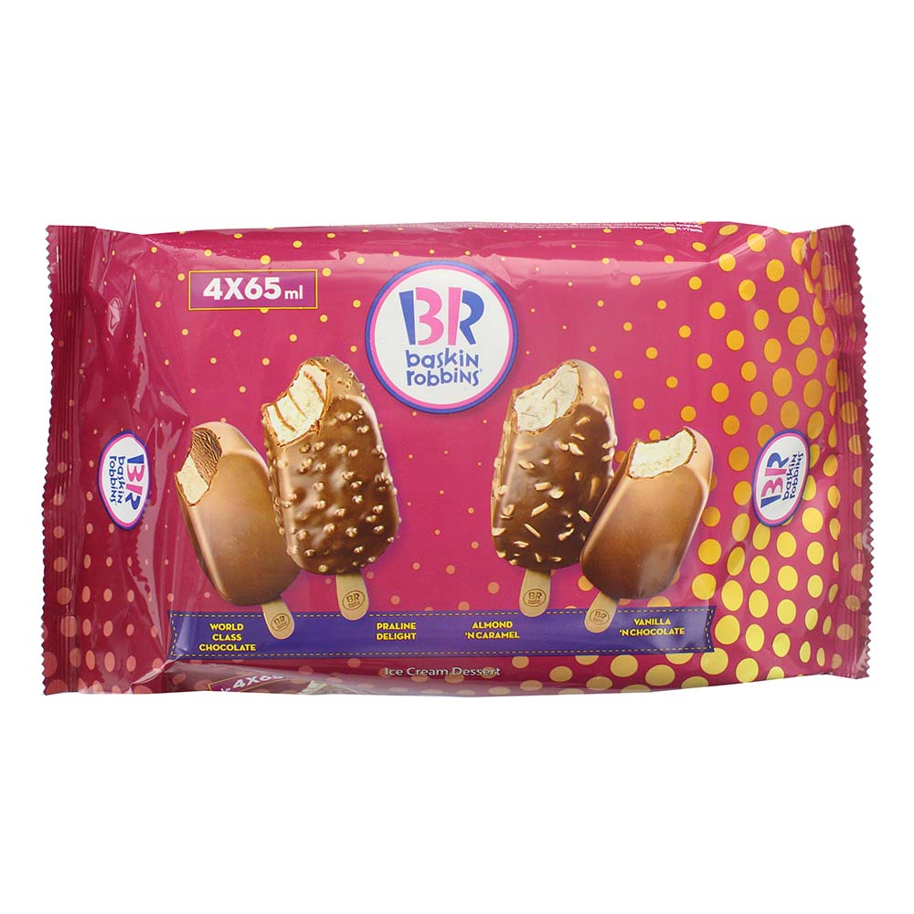 Baskin Robbins Multipack Ice Cream 65ml 4 Pack - Available at Alosra Online Supermarket