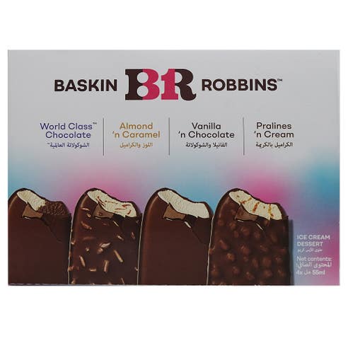 Baskin Robbins Multipack Ice Cream 65ml 4 Pack - Available at Alosra Online Supermarket