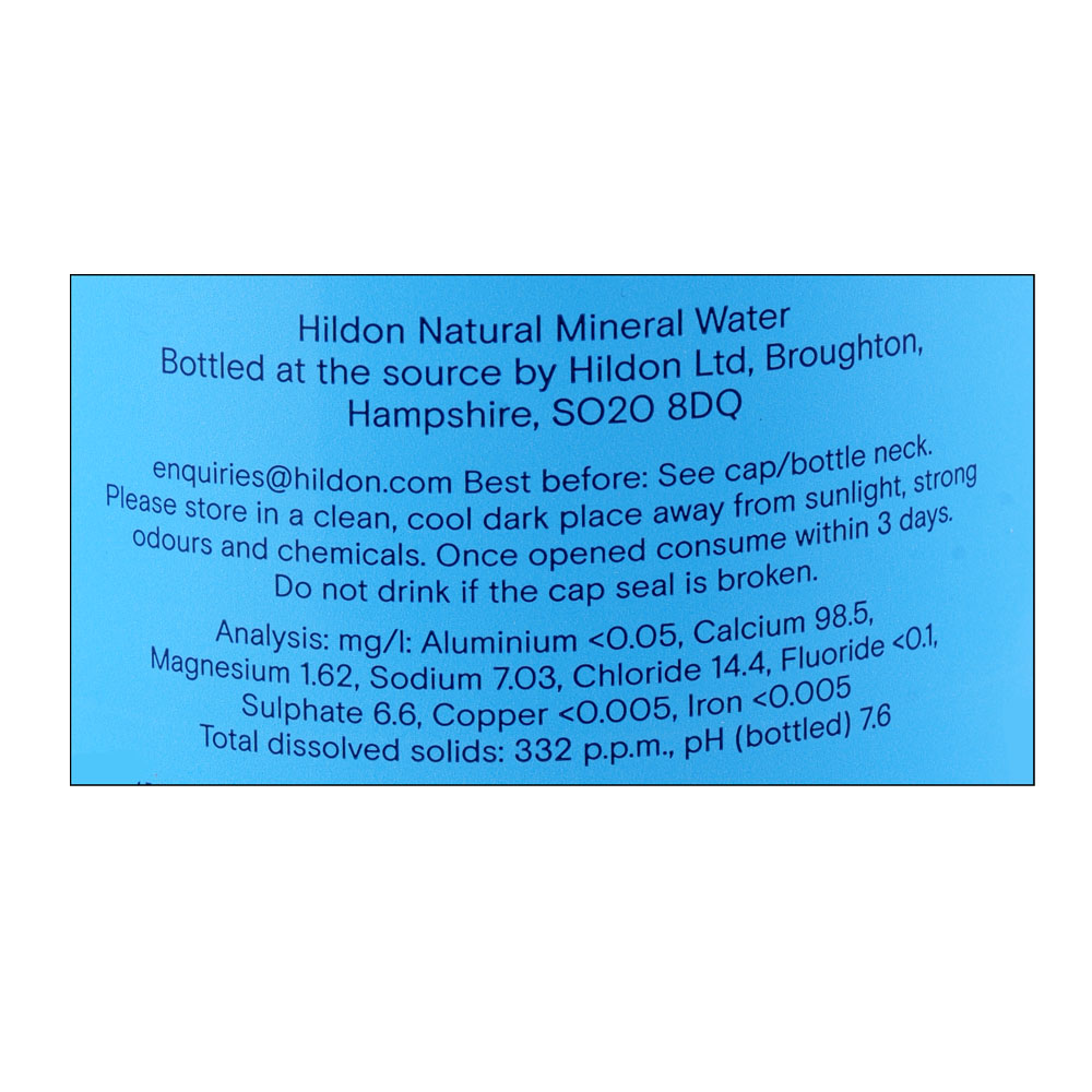 Hildon Delightfully Still Mineral Water 750ml back image