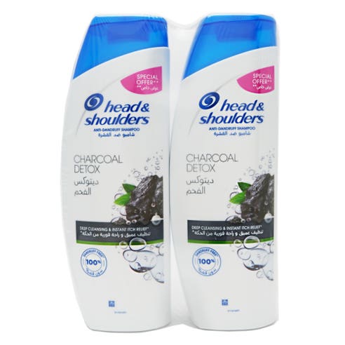 Head & Shoulders Charcoal Detox Shampoo 2x400ml [Special Offer] 