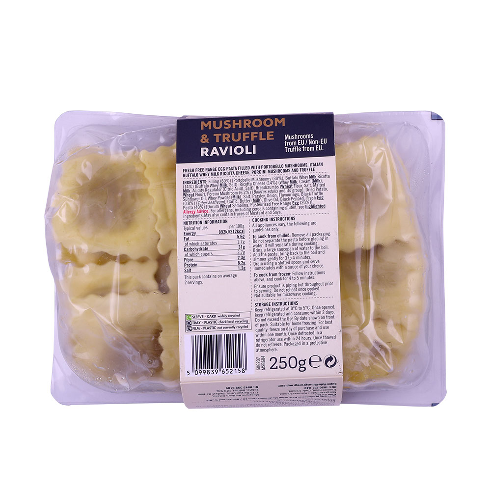 SuperValu Signature Tastes Buffalo Ricotta Mushroom & Truffle Ravioli 250g back image
