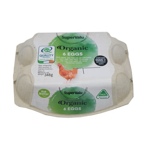 SuperValu Organic Medium Eggs 6's - Available at Alosra Online Supermarket