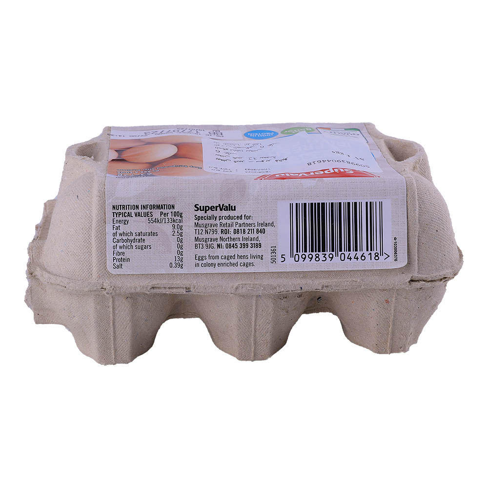 SuperValu Large Eggs 6's back image
