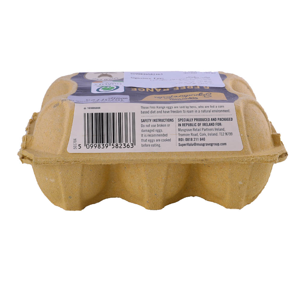 SuperValu Signature Tastes Corn Fed Eggs 348g 6's back image