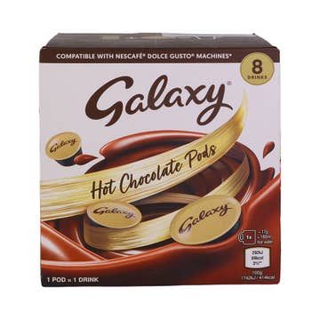 Galaxy Hot Chocolate Pods Drink Powder 8s 136g