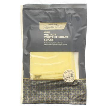 SuperValu Signature Tastes Irish Vintage White Cheddar Slices 150g - Available at Alosra Online Supermarket