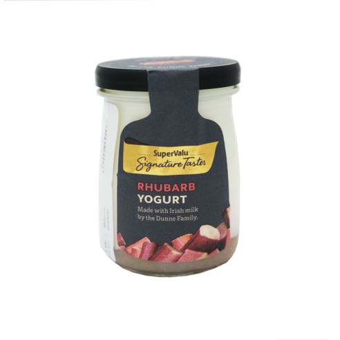 SuperValu Signature Tastes Rhubarb Yogurt Glass Jar 140g - Available at Alosra Online Supermarket