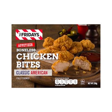 TGI Fridays Classic American Boneless Chicken Bites 250g - Available at Alosra Online Supermarket