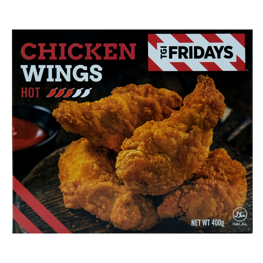 TGI Fridays Hot Chicken Wings Buffalo Style 400g - Available at Alosra Online Supermarket