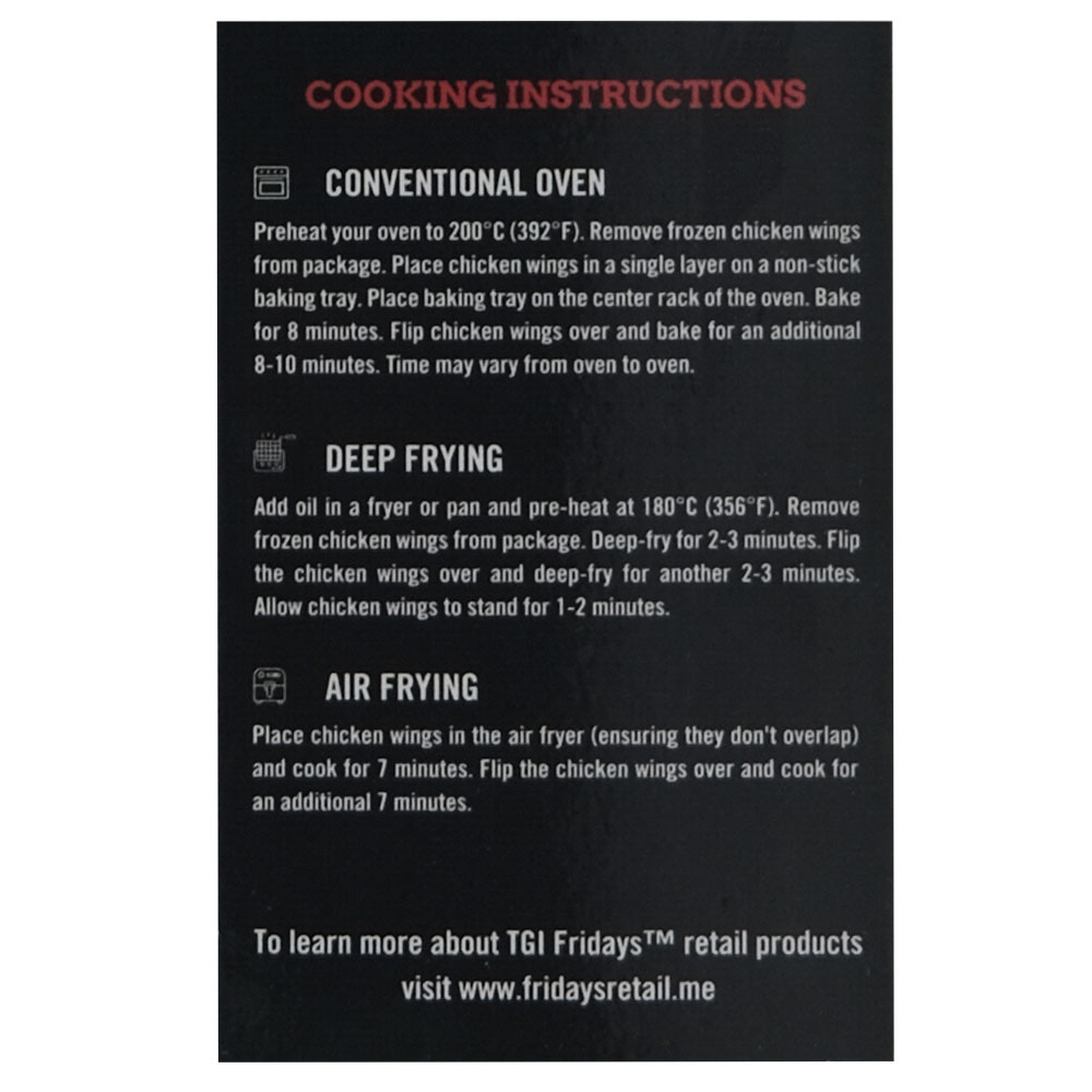 TGI Fridays Hot Chicken Wings Buffalo Style 400g left side image