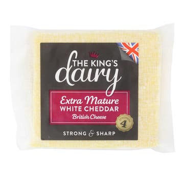 The King's Dairy Extra Mature White Cheddar 200g - Available at Alosra Online Supermarket