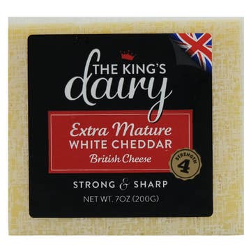 The King's Dairy Extra Mature White Cheddar 200g - Available at Alosra Online Supermarket