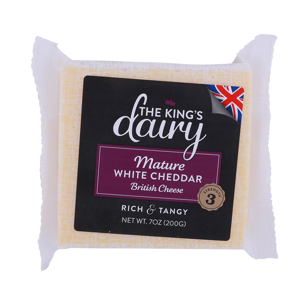 The King's Dairy Mature White Cheddar 200g - Available at Alosra Online Supermarket