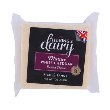 The King's Dairy Mature White Cheddar 200g - Available at Alosra Online Supermarket