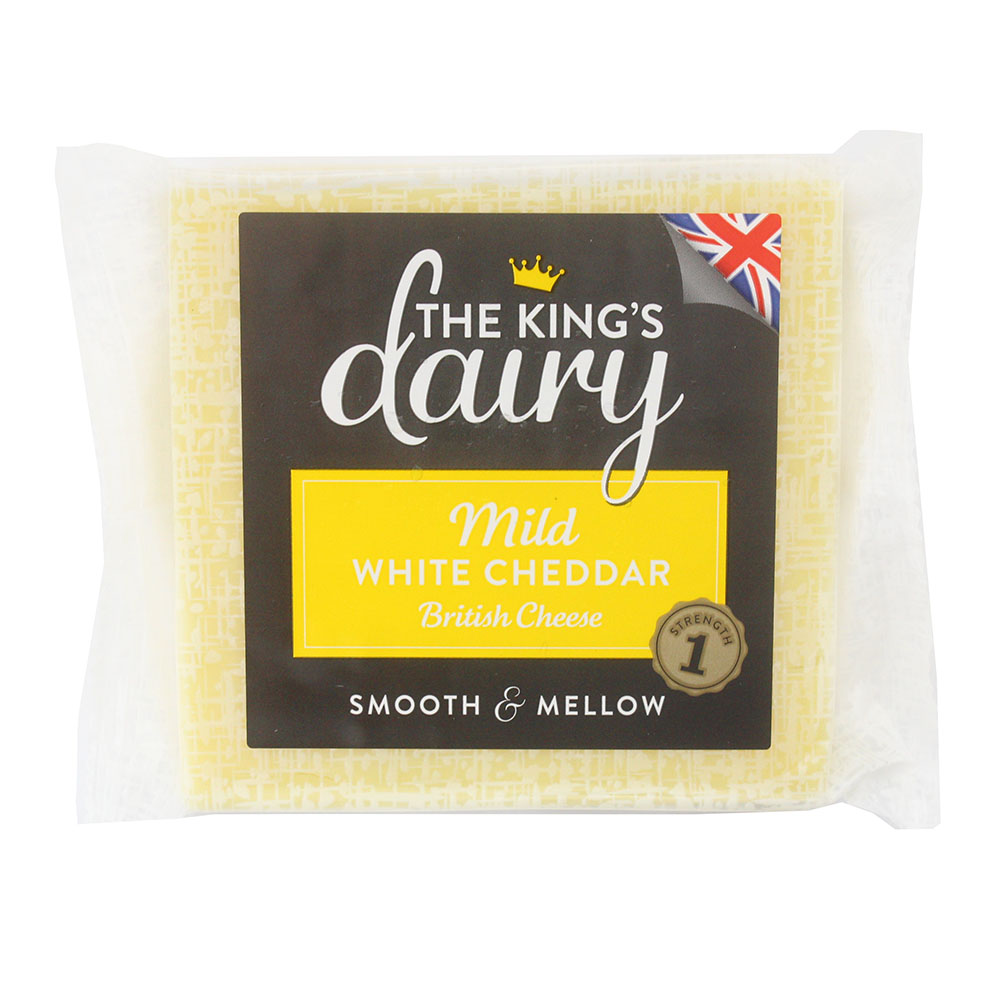 The King's Dairy Mild White Cheddar 200g - Available at Alosra Online Supermarket