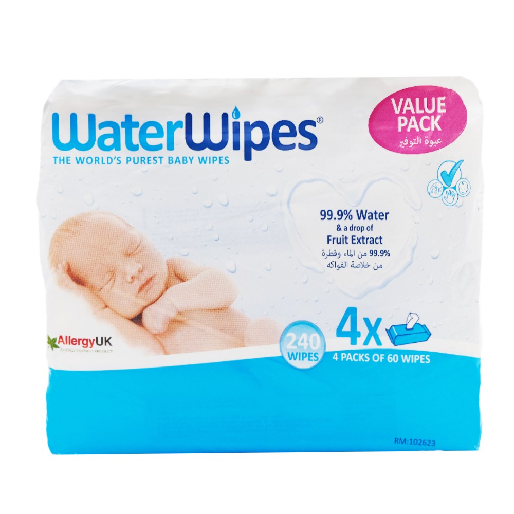Water Wipes Fruit Extract Baby Wipes [4 Pack]