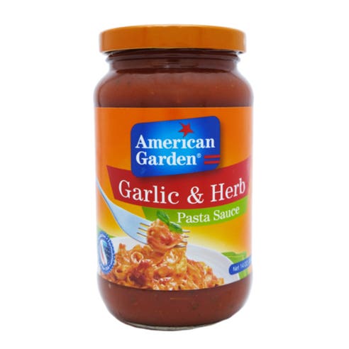 American Garden Garlic & Herb Pasta Sauce 397g - Available at Alosra Online Supermarket