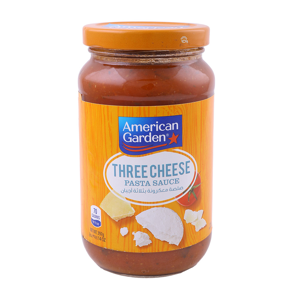 American Garden Three Cheese Pasta Sauce 397g - Available at Alosra Online Supermarket