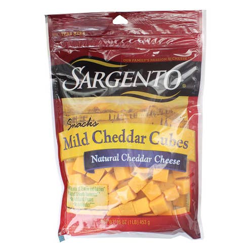 Sargento Mild Cheddar Coloured Cheese Cubes 453g - Available at Alosra Online Supermarket