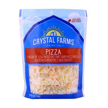 Crystal Farms Shredded Pizza Blend Cheese 198g - Available at Alosra Online Supermarket