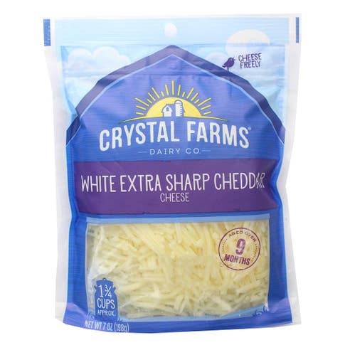 Crystal Farms White Extra Sharp Cheddar Cheese 198g - Available at Alosra Online Supermarket