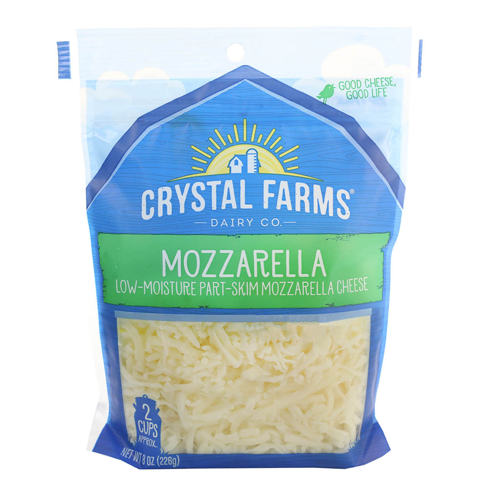 Crystal Farms Shredded Mozzarella Cheese 226g - Available at Alosra Online Supermarket