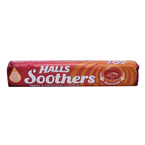 Halls Soothers Peach & Raspberry Candy 45g 
