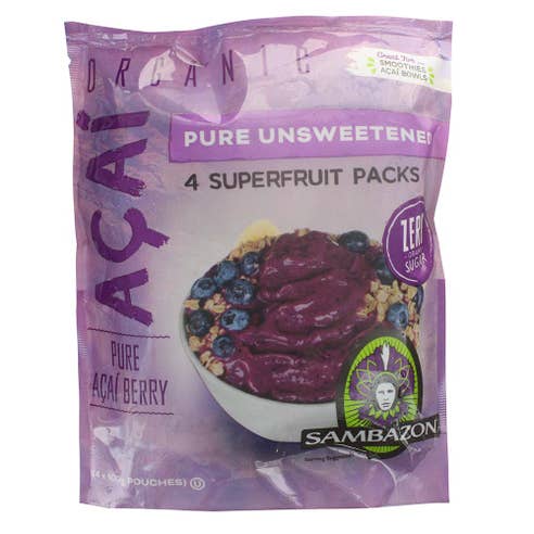 Sambazon Pure Unsweetened Acai Berry Smoothie 400g - Available at Alosra Online Supermarket