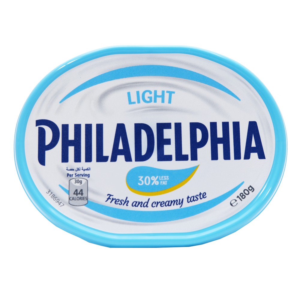 Philadelphia Light Plain Cheese Spread 180g - Available at Alosra Online Supermarket
