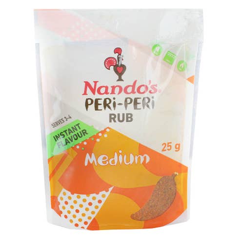 Nando's Medium Seasoning Peri-Peri Rub 25g - Available at Alosra Online Supermarket