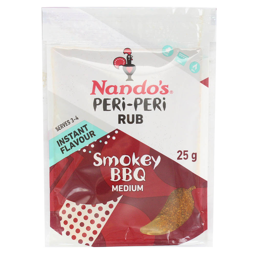 Nando's Smokey BBQ Seasoning Peri-Peri Rub 25g - Available at Alosra Online Supermarket