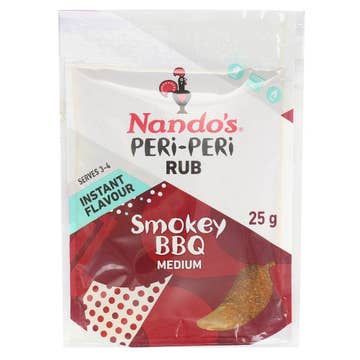 Nando's Smokey BBQ Seasoning Peri-Peri Rub 25g - Available at Alosra Online Supermarket