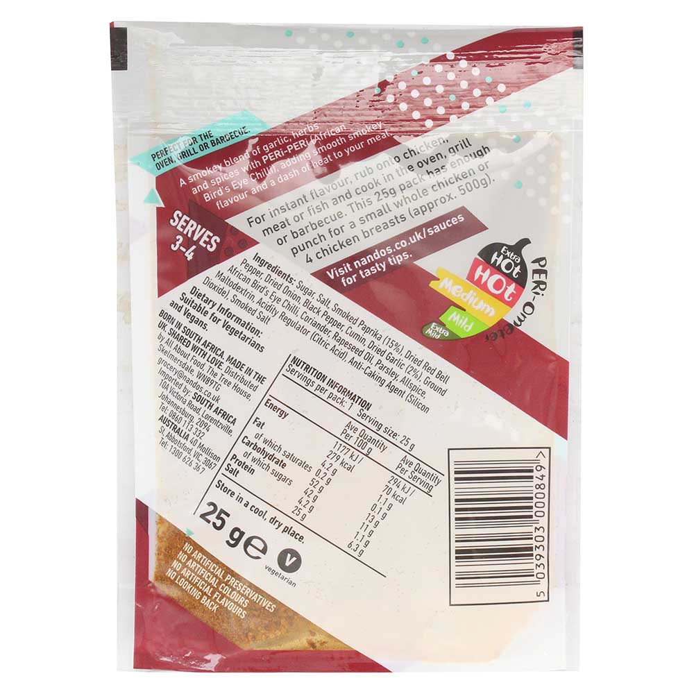 Nando's Smokey BBQ Seasoning Rub 25g - Bahrain Alosraonline store