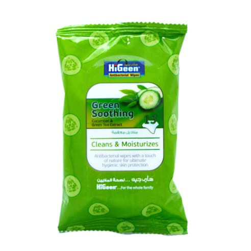 HiGeen Wet Wipes Soothing [15 Pieces] - Available at Alosra Online Supermarket