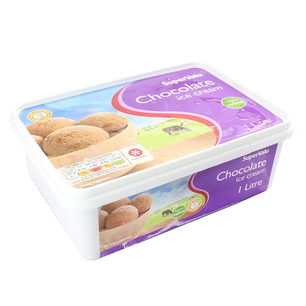 SuperValu Chocolate Tub Ice Cream 1L - Available at Alosra Online Supermarket
