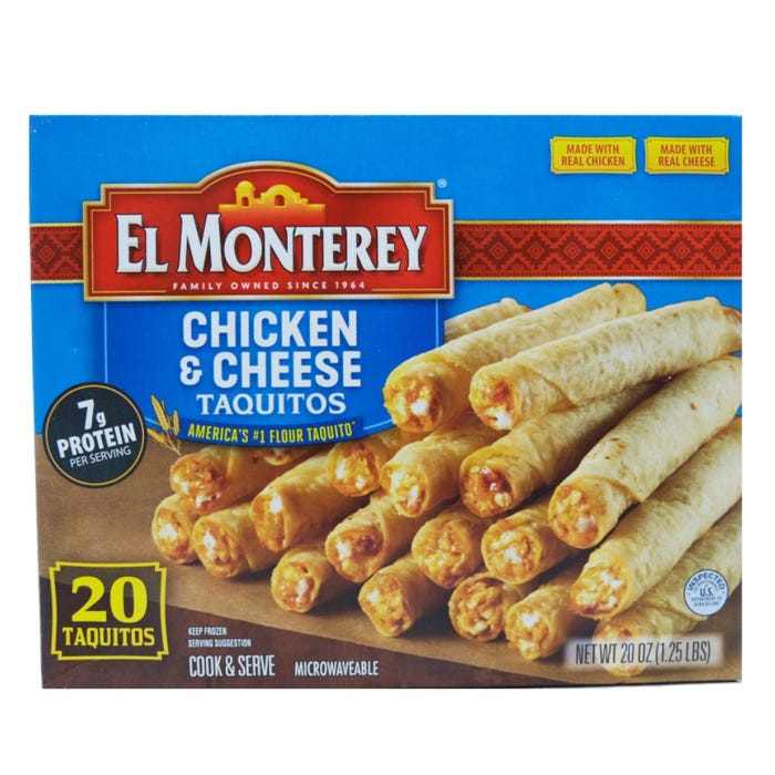 El Monterey Chicken & Cheese Taquitos 566g - Available at Alosra Online Supermarket