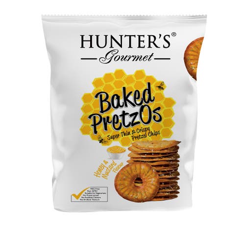 Hunter's Gourmet Honey & Mustard Baked Pretzos 160g - Available at Alosra Online Supermarket